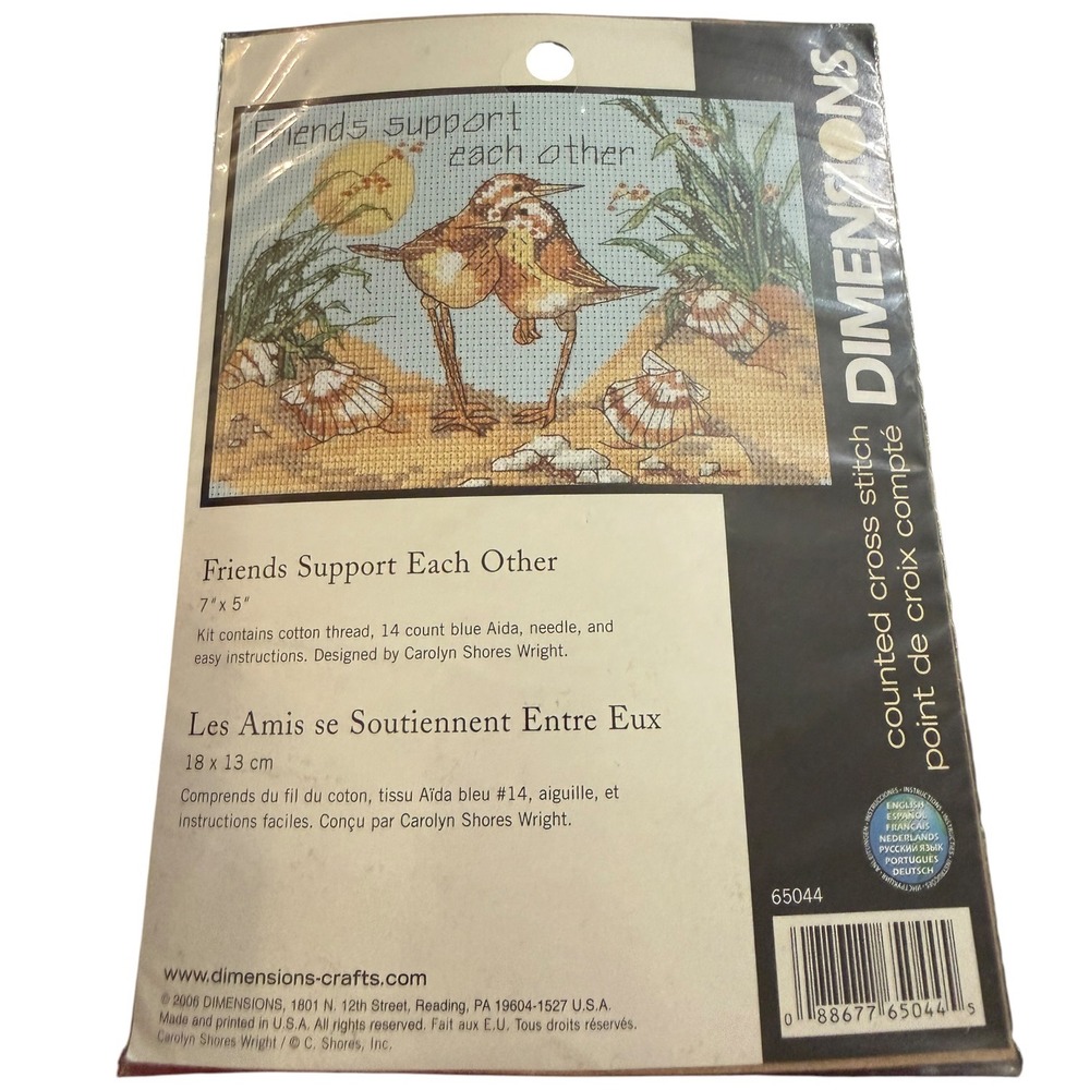 VTG Dimensions Friends Support Each Other Counted Cross Stitch Kit 65044 7x5